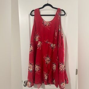 Hot pink floral skater dress size 4 torrid